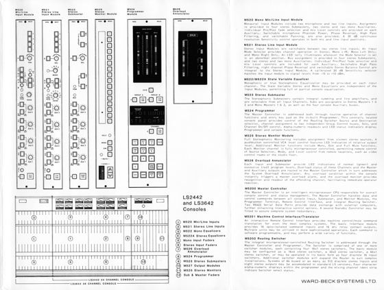Series LS brochure, LS2442 and LS4842 consoles